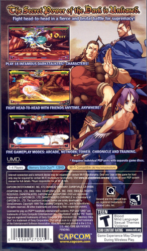 Darkstalkers Chronicle: The Chaos Tower Back Boxart