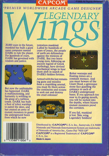 Legendary Wings Back Boxart