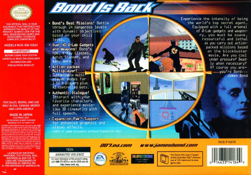 007: The World is Not Enough Back Boxart