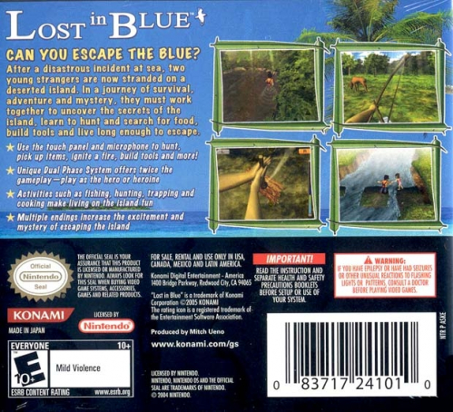 Lost in Blue Back Boxart