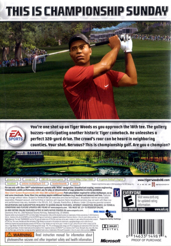 Tiger Woods PGA Tour 06 Back Boxart