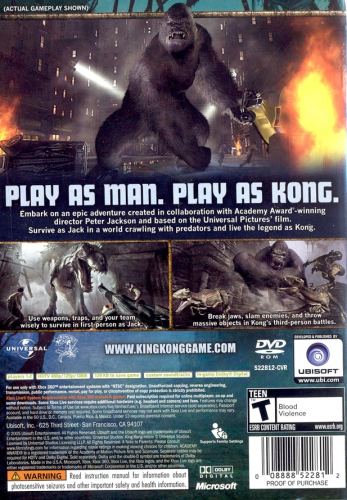 Peter Jackson's King Kong: The Official Game of the Movie Back Boxart