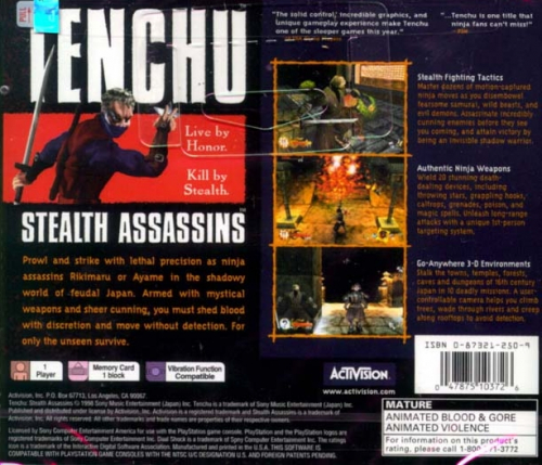 Tenchu: Stealth Assassins Back Boxart