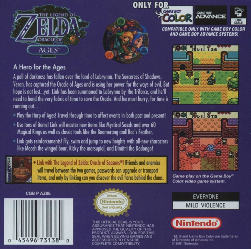 The Legend of Zelda: Oracle of Ages Back Boxart