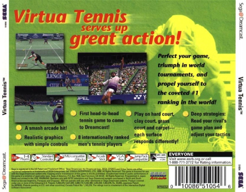 Virtua Tennis Back Boxart