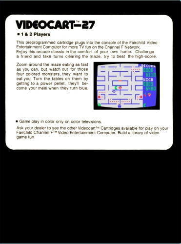Videocart 27: Pac-Man Back Boxart