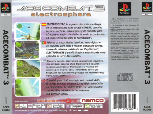 Ace Combat 3: Electrosphere (Platinum) Back Boxart