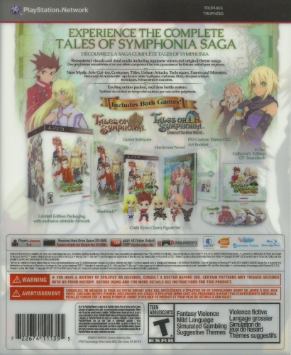 Tales of Symphonia Chronicles (Collector's Edition) Back Boxart