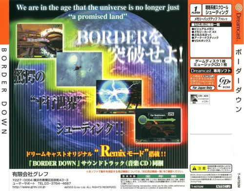 Border Down (Limited Edition) Back Boxart
