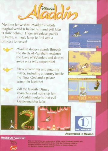 Disney's Aladdin Back Boxart