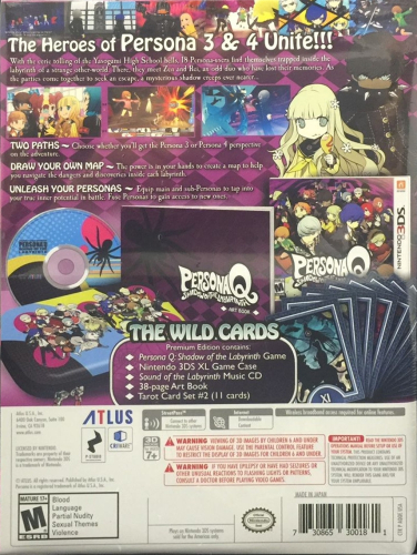 Persona Q: Shadow of the Labyrinth (The Wild Cards Premium Edition) Back Boxart