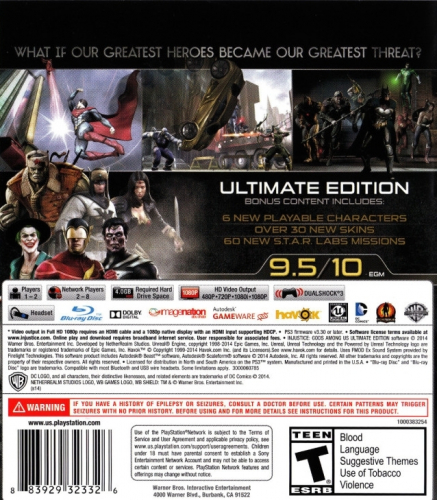 Injustice: Gods Among Us (Ultimate Edition) (Greatest Hits) Back Boxart
