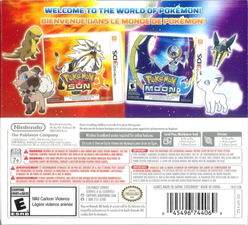 Pokémon Sun and Moon Dual Pack (Steelbook) Back Boxart