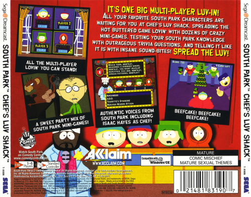 South Park: Chef's Luv Shack Back Boxart