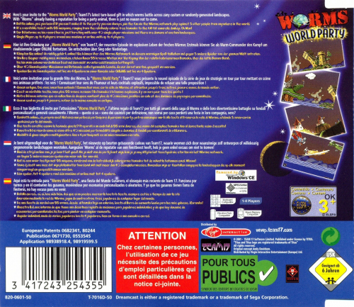 Worms World Party Back Boxart