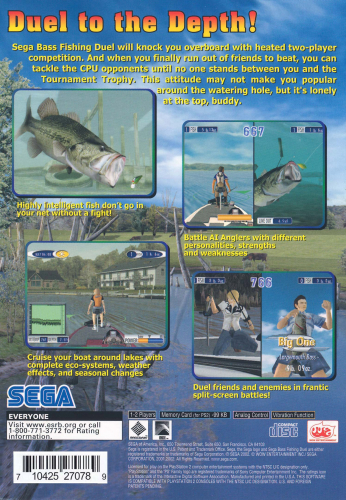 Sega Bass Fishing Duel Back Boxart