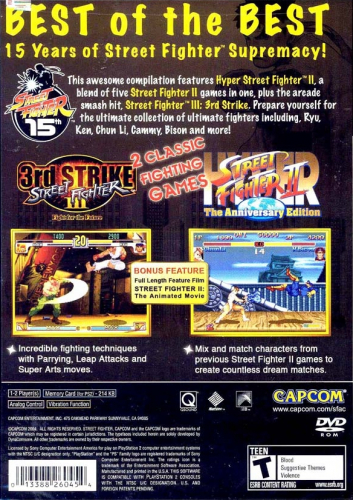 Street Fighter Anniversary Collection Back Boxart